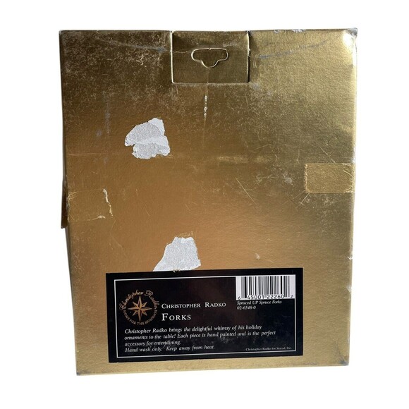 Christopher Radko Christmas Tree Cocktail Forks Set of 4 Party Spruced Up Spruce - Picture 10 of 11